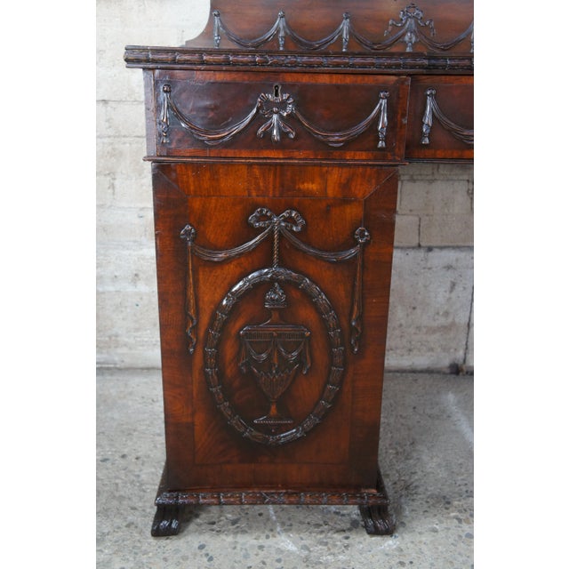 19th Century Antique English Georgian Style Neoclassical Mahogany Sideboard Buffet For Sale - Image 11 of 12