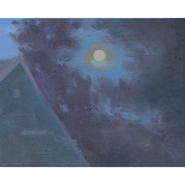 Figurative Original Moon and Flower Painting –“Moonflower” by Michelle Farro For Sale - Image 3 of 5