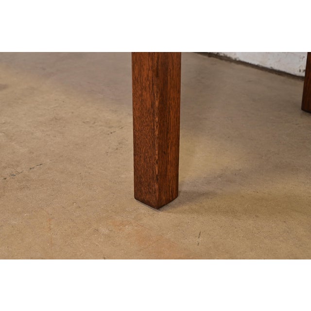 Late 20th Century Stickley Style Mission Oak Arts & Crafts Harvest Farmhouse Dining Table, Newly Refinished For Sale - Image 9 of 11