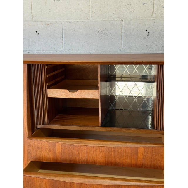 Teak Sideboard Credenza With Sliding Doors and Drawers Danish Mid-Century Modern 1960s For Sale - Image 11 of 12