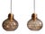 Brass and Smoked Blown Glass Pendant Lights from Glashütte Limburg, 1970, Set of 2 For Sale