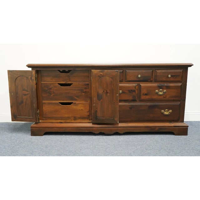 Brown Kling Colonial Solid Pine Rustic Americana 72" Nine Drawer Dresser 22-876 For Sale - Image 8 of 13