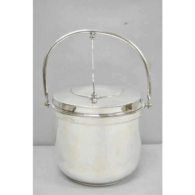 Mid 20th Century Mid 20th Century Gorham Yc141 Mid Century Modern Silver Plated Reticulating Hinge Ice Bucket For Sale - Image 5 of 16