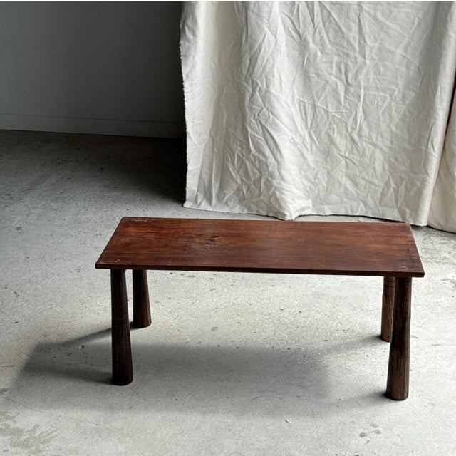 Vintage Indonesian Brown Teak Coffee Table with Tapered Legs, 1980s For Sale - Image 6 of 18