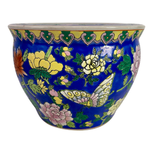 1980s Blue Butterfly and Bird Planter