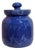 Vintage Bybee Pottery Cobalt Blue Lidded Honey Pot For Sale
