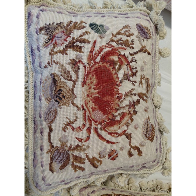 1980s Needlepoint Throw Pillows For Sale - Image 5 of 5