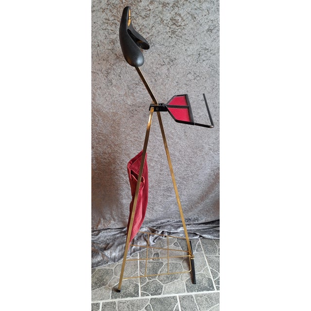Mid-Century Modern Vintage Foldable Valet Stand with Gold-Plated Metl Farame from Hailo Page, 1960s For Sale - Image 3 of 9