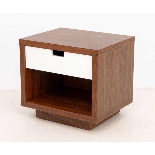 Brown Pair of Gus Design Group Oak Bedside Tables For Sale - Image 8 of 10