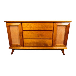 Mid 20th Century Mid-Century Modern Cane Door Server For Sale