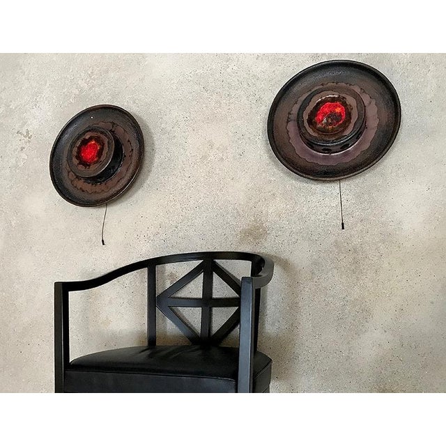 1960s Large Scandinavian Ceramic Wall Lights, 1960s, Set of 2 For Sale - Image 5 of 18