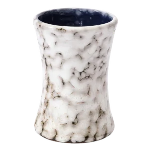 Mid-Century Modernist White and Earth Toned Ceramic Vase