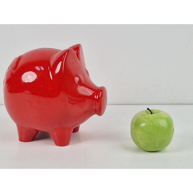 Vintage Ceramic Red Piggy Bank from Scheurich Keramik, 1970s For Sale - Image 3 of 9