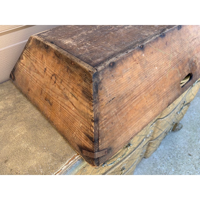 19th Century Primitive Hand-Hewn Wooden Dough Trough With Iron Repairs For Sale - Image 16 of 16