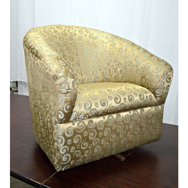 Gold Satin Swivel Rocking Chair Chairish