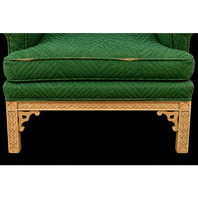Green Vintage Erwin-Lambeth Asian Chinoiserie Fretwork Lounge Chairs C. 1960’s - A Pair For Sale - Image 8 of 14