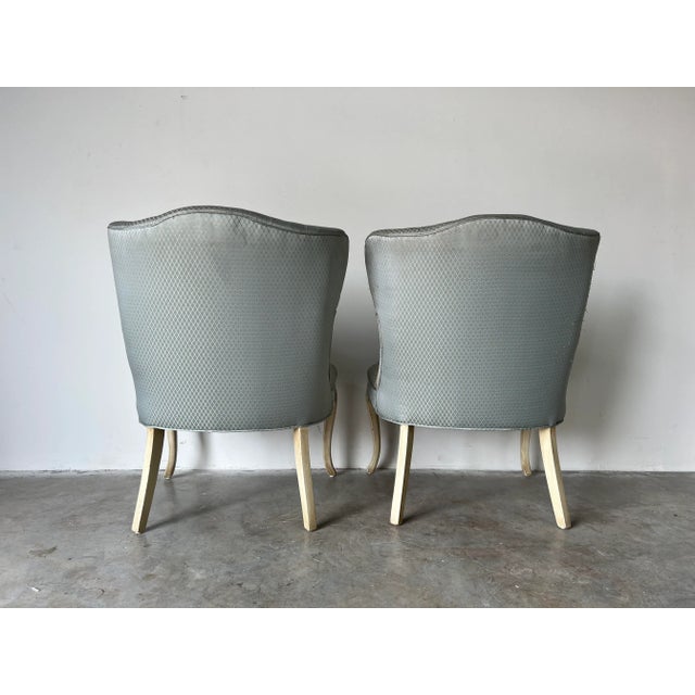 Hollywood Regency Hollywood Regency Wingback Accent Chairs - a Pair For Sale - Image 3 of 13
