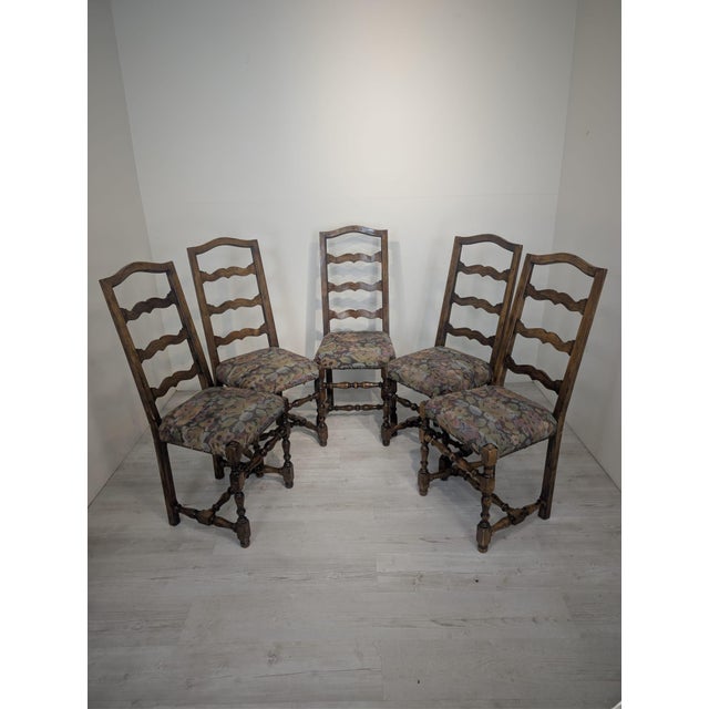 Vintage Oak Chair with High Backrest, 1965 For Sale - Image 11 of 16