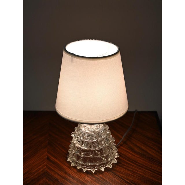 Murano Rostrato Glass and Brass Table Lamps by Barovier, Italy, 1940s, Set of 2 For Sale - Image 17 of 18
