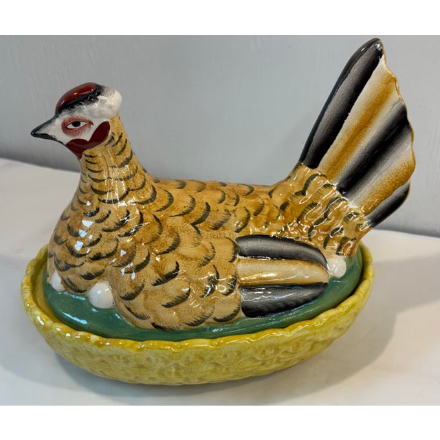 Love this antique and rare hen on nest tureen! Marked on bottom 293 Lelra.