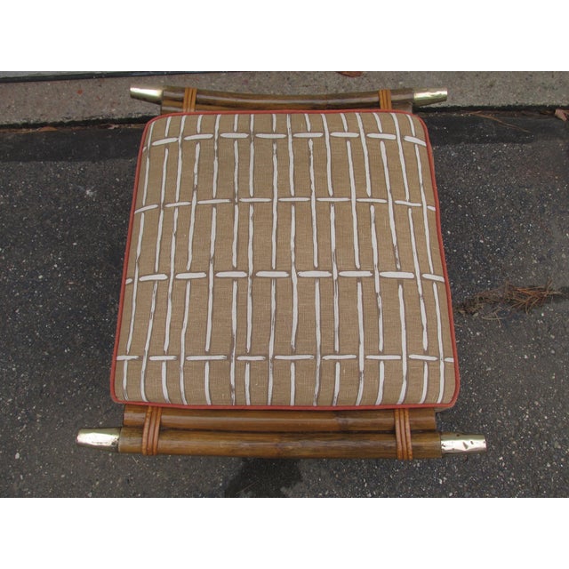 1960s Vintage 1960s Bamboo Ottoman in the Style of Ficks Reed's Far Horizon Line For Sale - Image 5 of 12