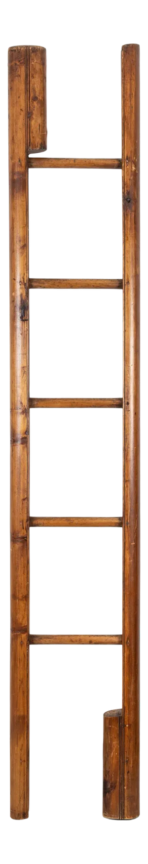 Antique 1900s Pine Library Pole Ladder