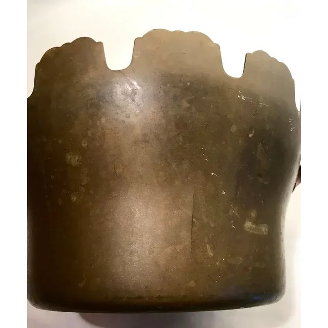 Antique 19th Century French Brass & Copper Round Planter For Sale - Image 9 of 10