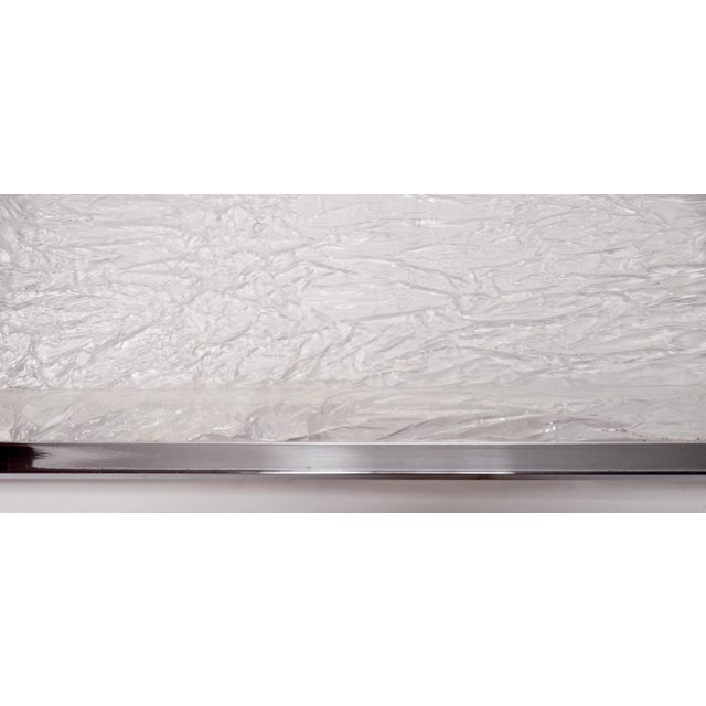 Chrome Vintage Crystal Lucite and Chrome Italian Tray in Willy Rizzo Style, 1970s For Sale - Image 8 of 10