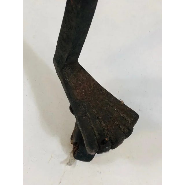 Black 1900s Arts and Crafts Forged Iron Floor Lamp For Sale - Image 8 of 10