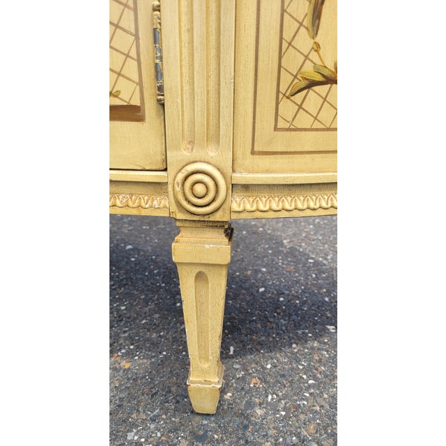 Wood Antique Adams Painted Demilune Credenza For Sale - Image 7 of 14