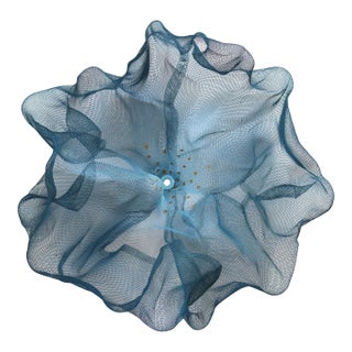 Cotton Candy Cumulus Navy Blue Gold - Abstract Three-Dimensional Wall Original Artwork by Atticus Adams For Sale