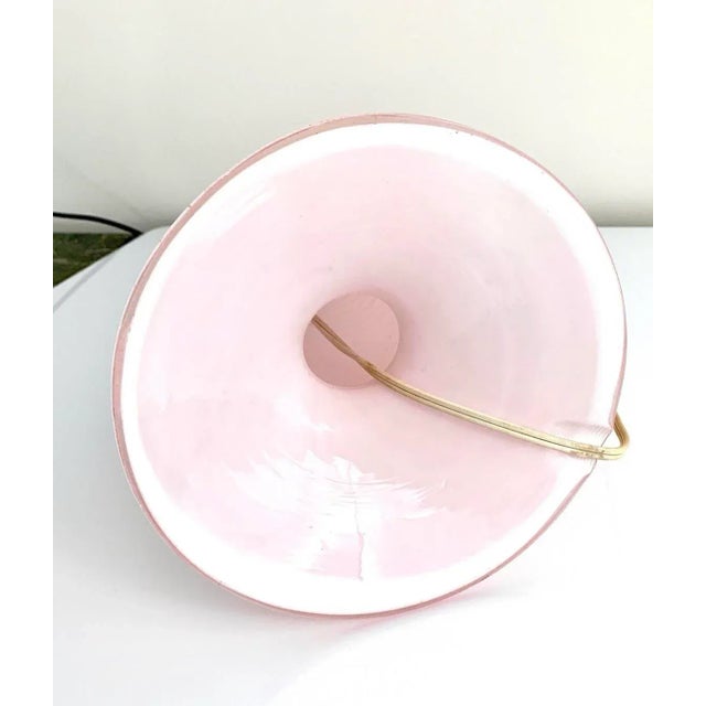 1950s Barovier & Toso Murano Glass Table Lamp – Pink & Gold Flecked With Sculpted Flowers For Sale - Image 10 of 11