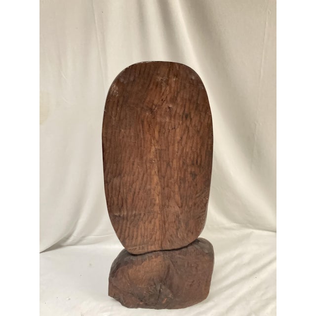 Brown Face Sculpture, 1973, Wood For Sale - Image 8 of 10
