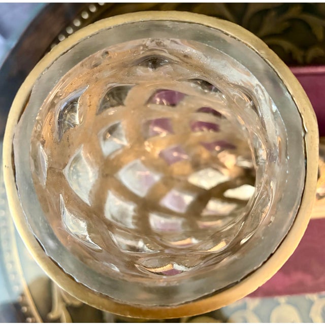 Mid 20th Century Hollywood Regency Gilt & Hand-Blown Glass Cornucopia Centerpiece For Sale In Greensboro - Image 6 of 7