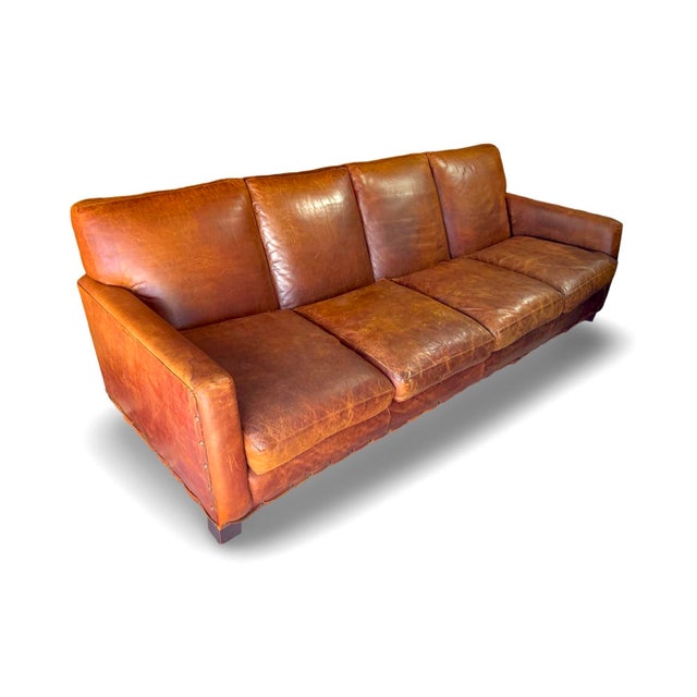 1990s Vintage Ralph Lauren Leather Sofa For Sale - Image 5 of 6
