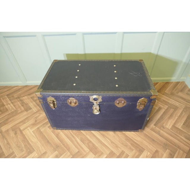 Large Vintage Faux Leather Studded Travel Trunk A very useful strong and decorative travel trunk, it has carrying handles,...