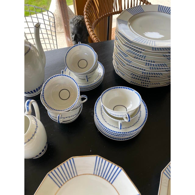 Blue Vintage Tableware Set from Limoges, Set of 45 For Sale - Image 8 of 18