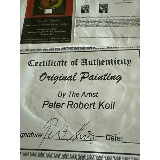 Paint 1970s Peter Keil Skyscraper Abstract Cityscape Painting For Sale - Image 7 of 7