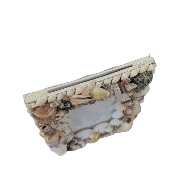 Vintage Coastal Regency Sea Shell Encrusted Picture Frame For Sale In Charlotte - Image 6 of 8