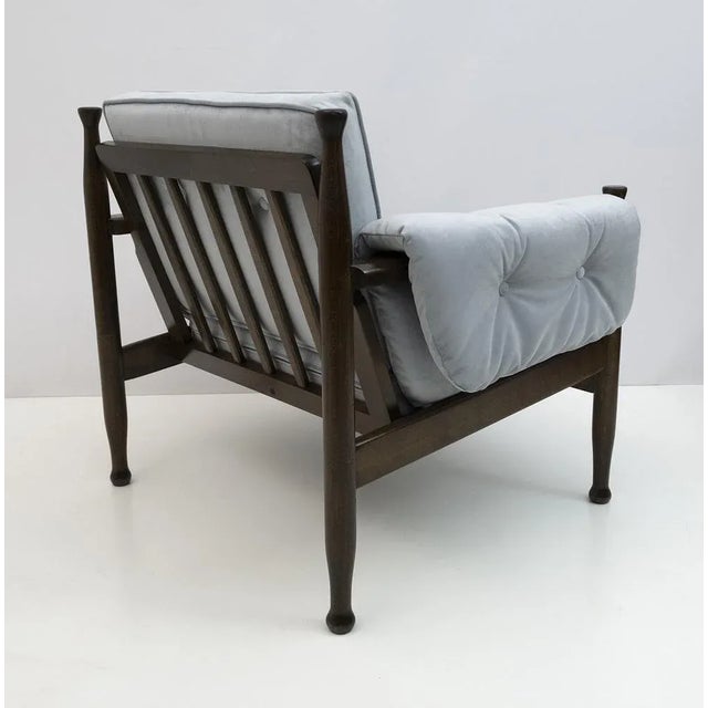 Eric Merthen Scandinavian Velvet Armchair, 1960s For Sale - Image 4 of 10