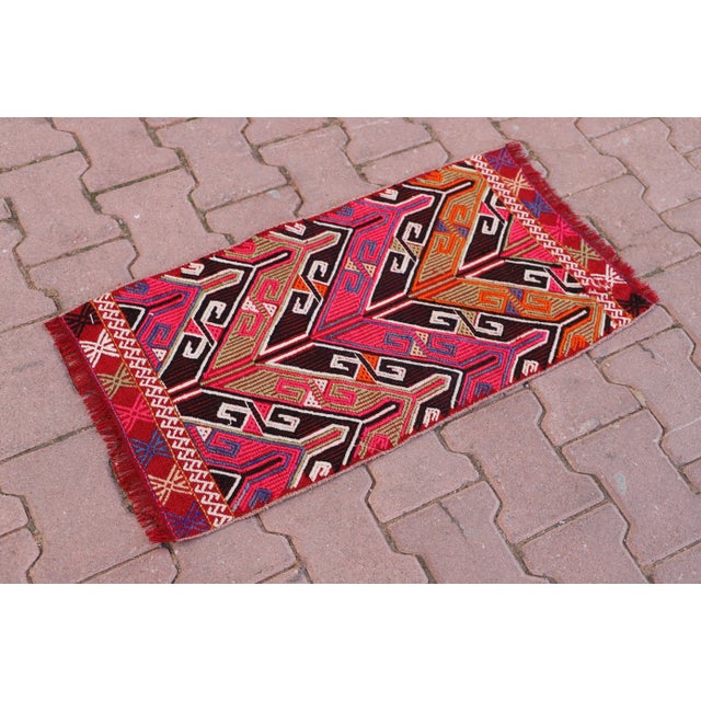 Farmhouse 1970s Anatolian Hand-Knotted Chevron Pattern Kilim For Sale - Image 3 of 9