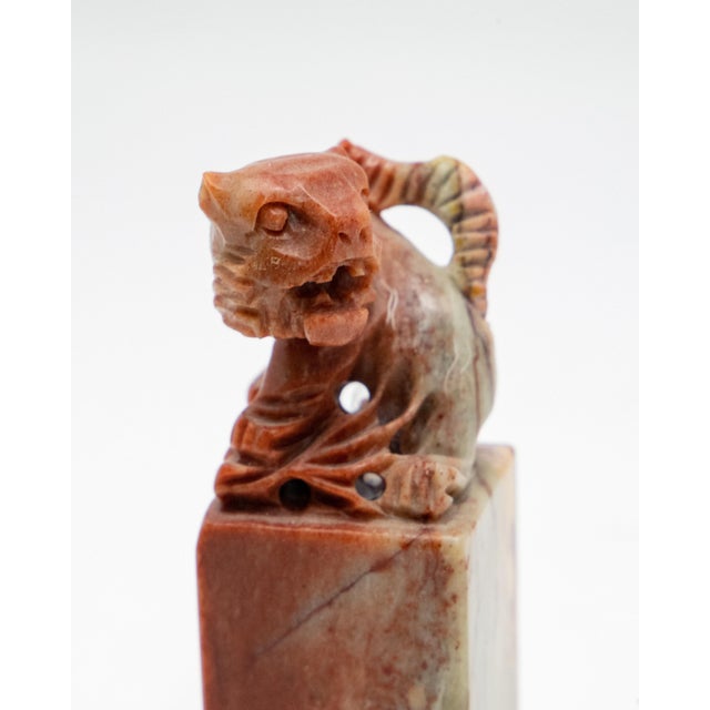 Chinese Chinese Soapstone Guardian Lion Chop Seal For Sale - Image 3 of 9