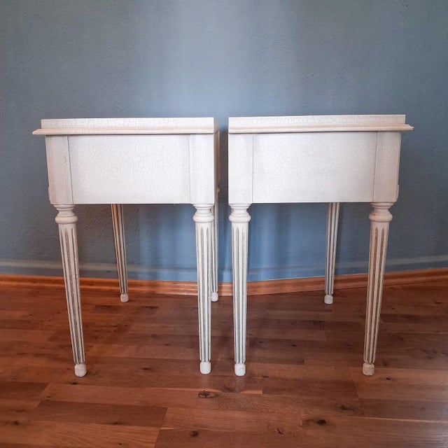 Louis XVI French Bedside Tables, 1970s, Set of 2 For Sale - Image 14 of 16