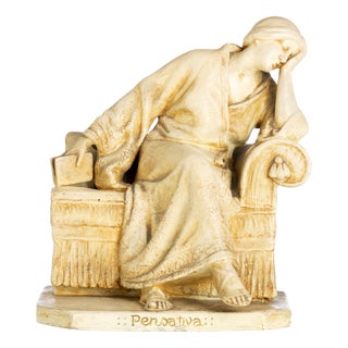 Unknown, The Pensive Woman, 20th Century, Patinated Plaster For Sale