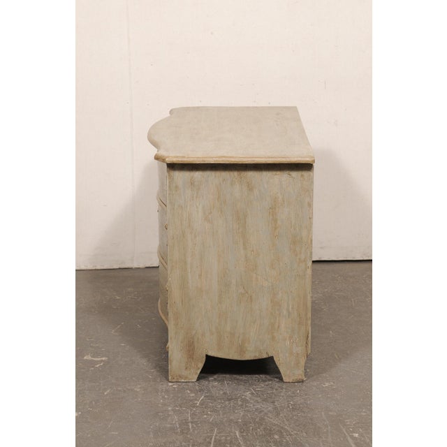 Taupe 19th C.entury Swedish Painted Serpentine Chest, 19th C. For Sale - Image 8 of 11