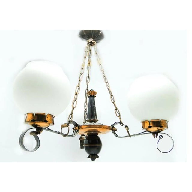 Black Mid-Century Chandelier, Poland, 1970s For Sale - Image 8 of 8