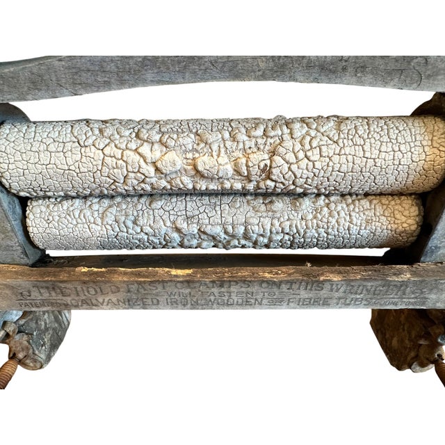 Late 19th Century Original Anchor Lovell Manufacturing Co. Manual Crank Laundry Clothes Wringer For Sale - Image 12 of 14