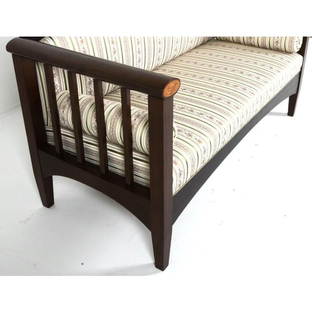 Late 19th Century Swedish Empire Sofa Late 19th C Finely Upholstered W Inlay For Sale - Image 5 of 9