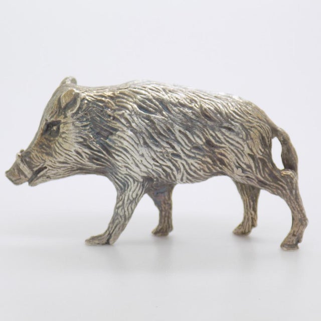Vintage Italian Handmade Silver Boar Figurine, 1950s For Sale - Image 11 of 11
