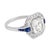 1980s Gia 3.02 Carat Old Mine Cut Diamond Sapphire 18k White Gold Engagement Ring, Size 7 For Sale - Image 4 of 6